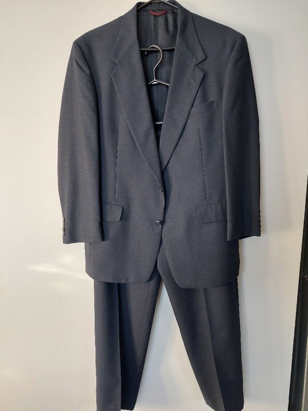 Hart Schaffner & Marx Men's 42R Pants Blazer 2-PC Set Grey Button-on Brace